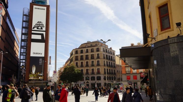 삼성전자가 스페인 마드리드에서 갤럭시 언팩 한글 옥외 광고를 진행했다.(사진=삼성전자)