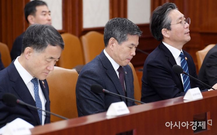 [포토] 국정현안점검회의 참석한 정경두 국방장관
