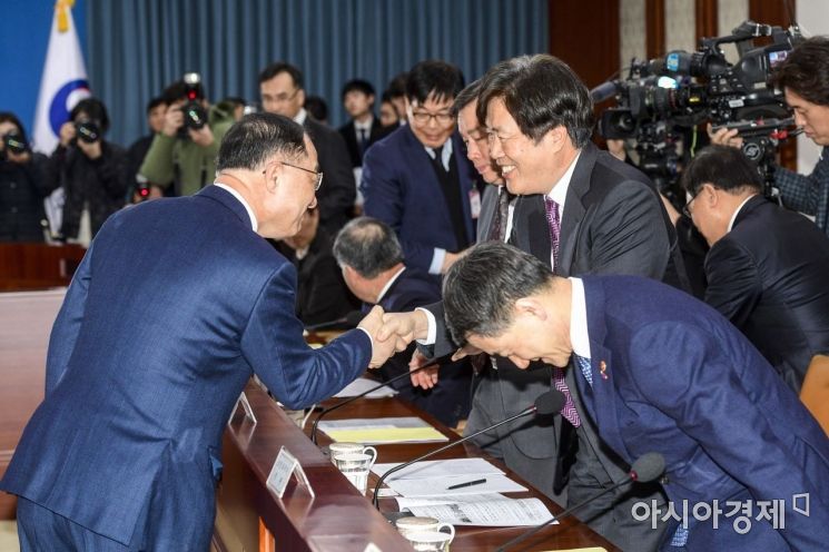 [포토] 혁신성장대책회의 참석한 홍남기 경제부총리