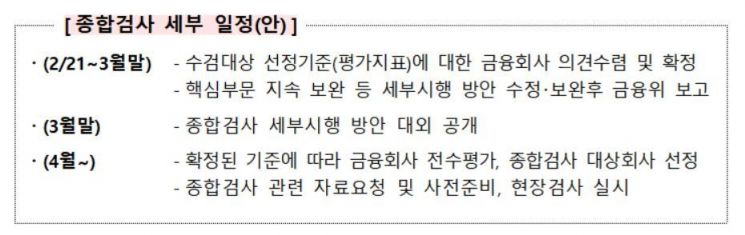 금감원, 종합검사 운영계획 확정…'소비자·지배구조·리스크' 반영