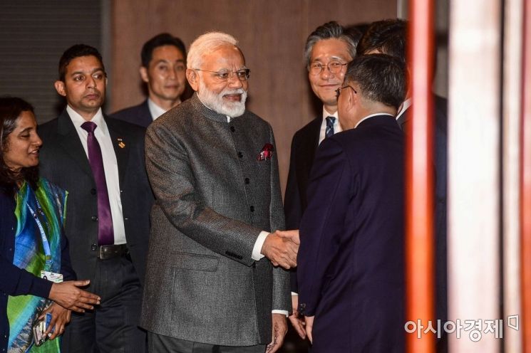 [포토]한국 기업인과 만난 모디 인도 총리