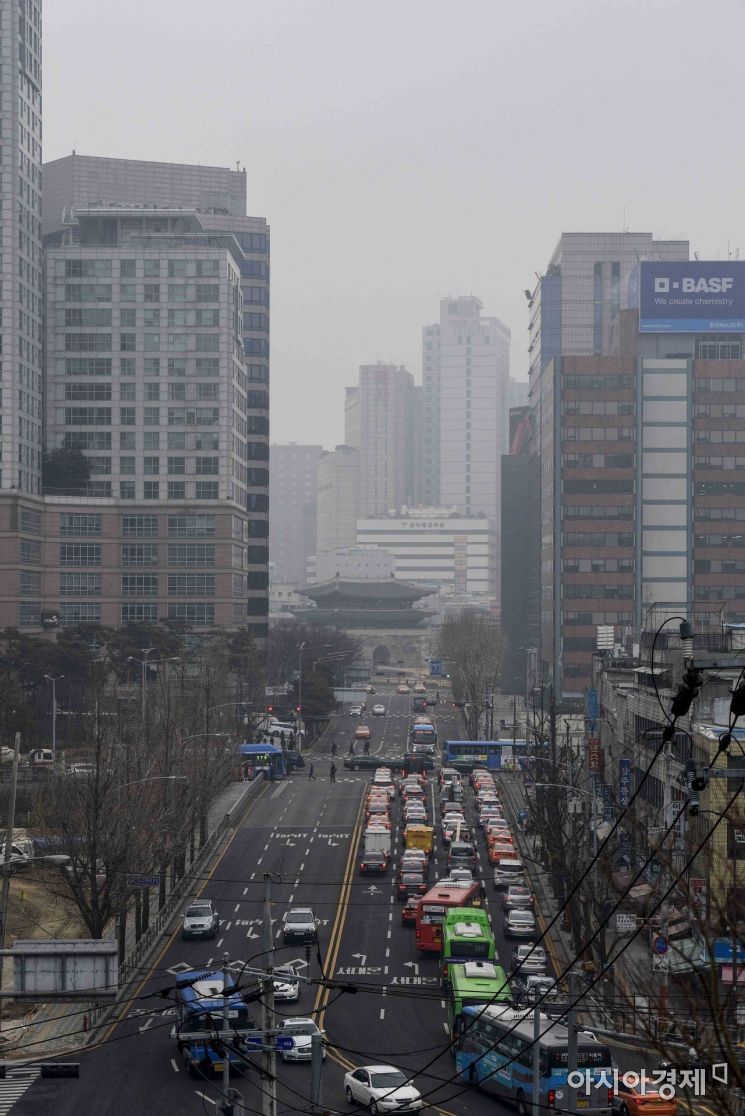 [포토] 미세먼지 가득한 서울 도심