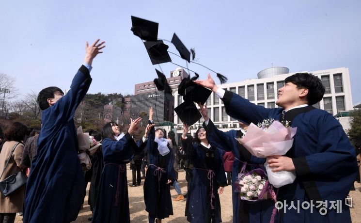 [포토] 자축하는 졸업생들