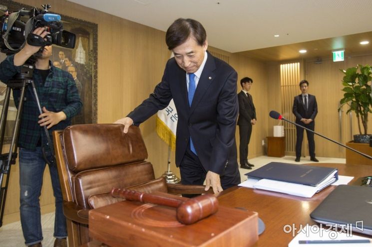 [포토]금통위 회의실 도착한 이주열 한국은행 총재
