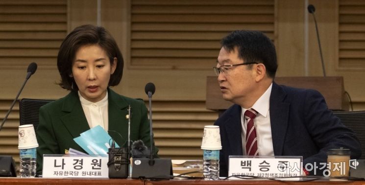 [포토] 이야기 나누는 나경원-백승주