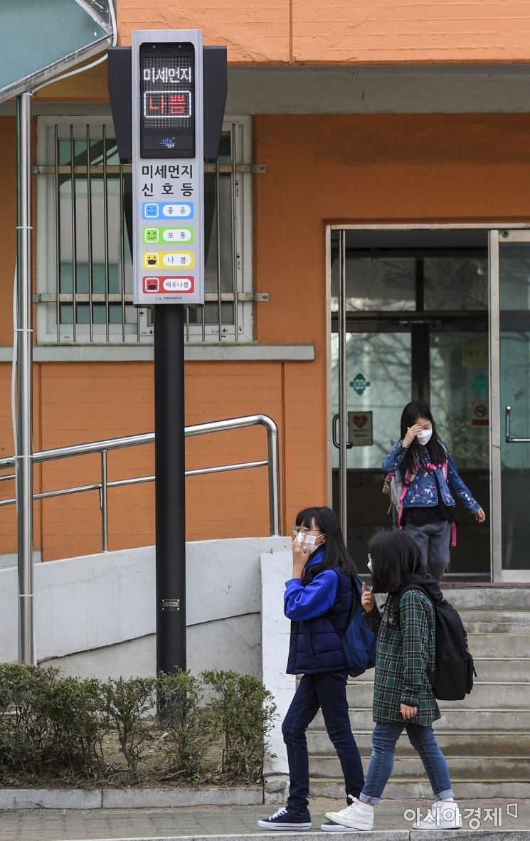 [포토]미세먼지 속 등교