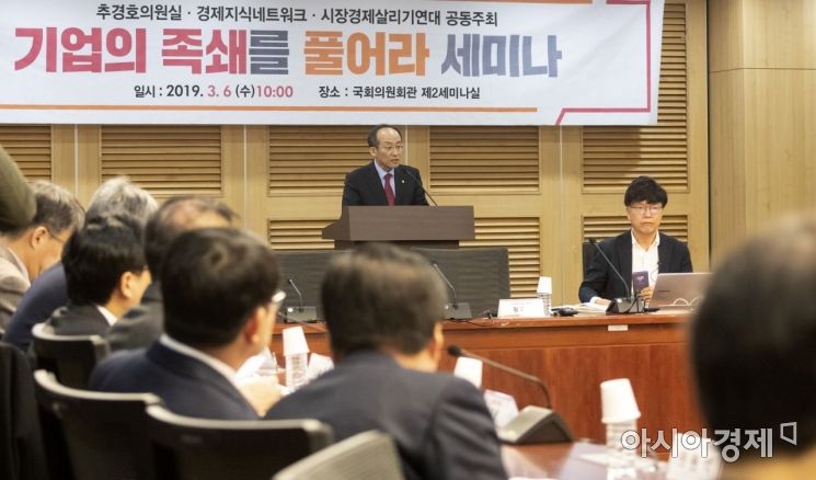 [포토] 기업규제 관련 세미나 축사하는 추경호 의원