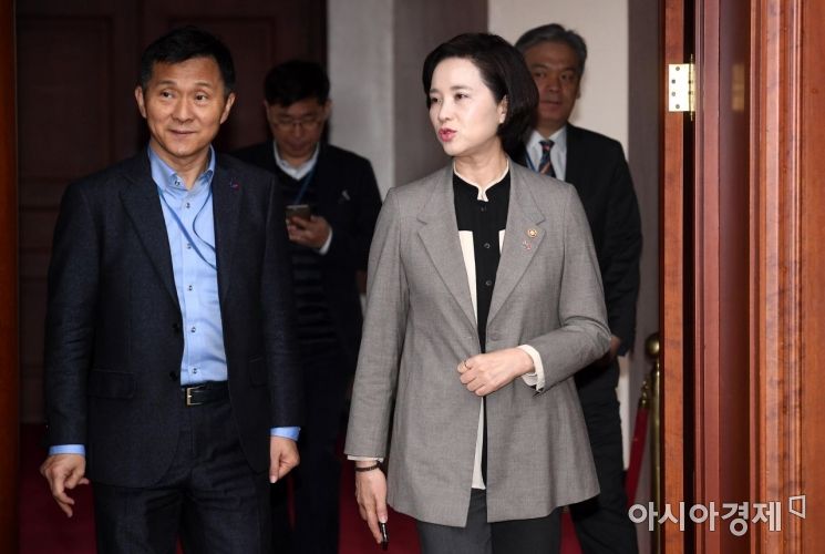 [포토] 사회관계장관회의 참석하는 유은혜 부총리