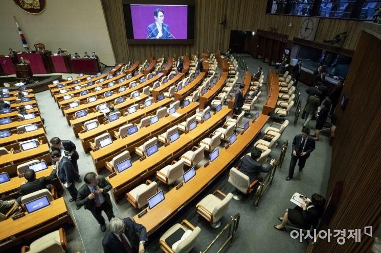 [포토] 본회의장 나가는 자유한국당
