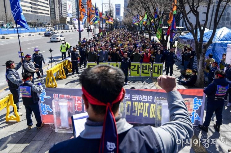 [포토]대우조선해양 노동자, 서울 상경 집회