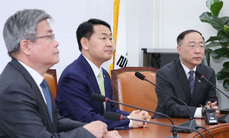 홍남기 국회 찾아 "최저임금·탄력근로법 처리해달라…산업현장 절박"(종합)