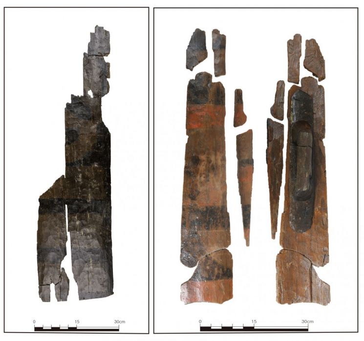 경주 월성 해자서 1600년 전 나무 방패 발견 