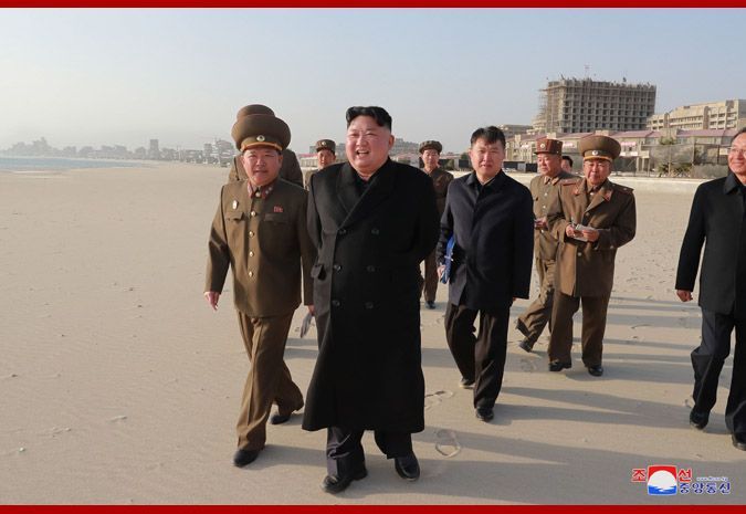 북한 김정은 국무위원장이 원산갈마해안관광지구건설장을 현지 지도했다고 6일 조선중앙통신이 보도했다.