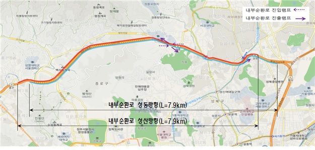 내부순환로 홍지문터널~길음IC 7.9㎞ 과속 구간단속 시행