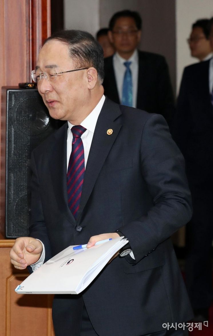 [포토]분주한 홍남기 경제부총리 겸 기획재정부 장관