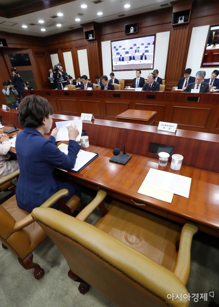 [포토]첫 경제활력대책회의에 지각한 박영선 중기부 장관