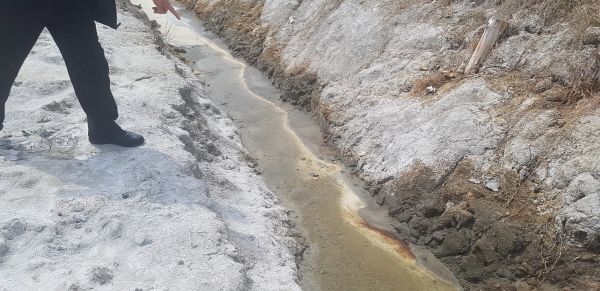 영암군 삼호읍 매립지, 침출수로 인한 농지 오염 