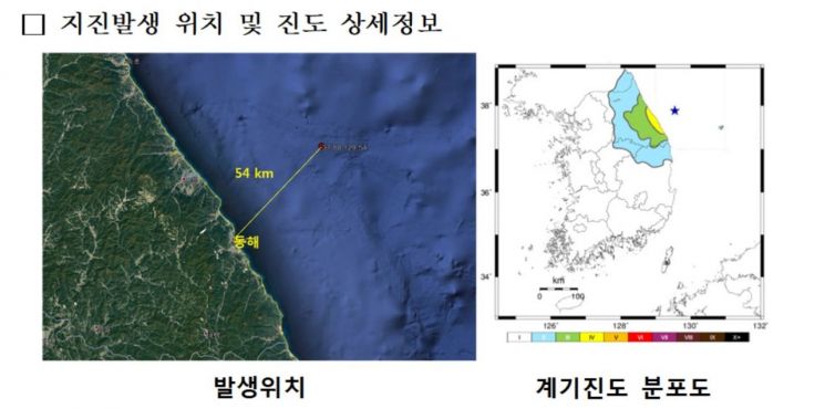 강원 동해안 54㎞ 해역 규모 4.3 지진 발생…올해 최대 규모 (종합)