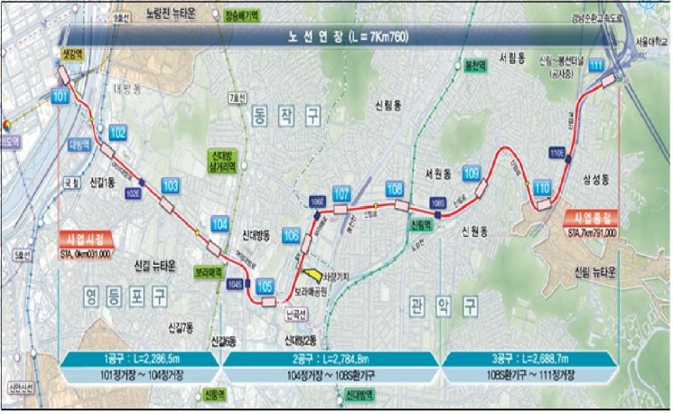 서울시, '신림선 경전철' 첫 터널 공사 완료…22년 2월 개통