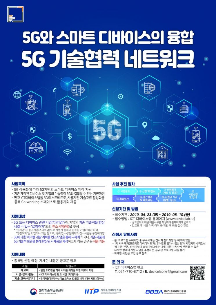 경기경제과학원 '5G 기술협력 네트워크' 참가업체 모집
