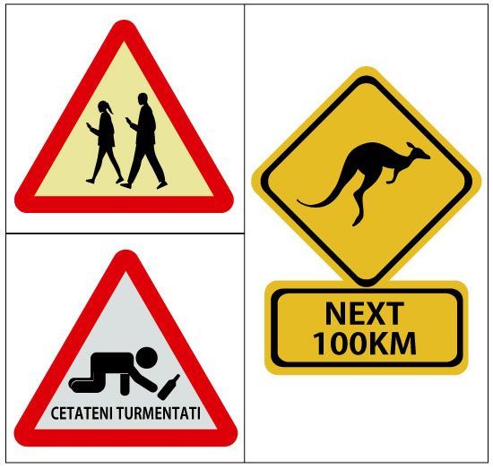 세계의 도로표지판…알면 재미, 모르면 낭패?