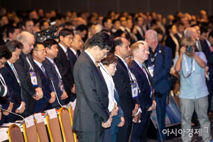 [포토]故 조양호 전 회장 추모하는 IATA 연차총회 참석자들