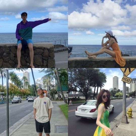 배우 남궁민과 진아름이 각각 자신의 인스타그램을 통해 하와이 여행 사진을 공개했다/사진=남궁민, 진아름 인스타그램 캡처
