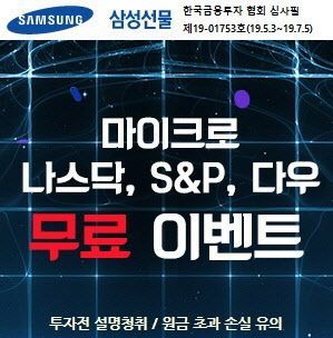 삼성선물, 마이크로 나스닥·S&P500·다우지수 무료 수수료 이벤트