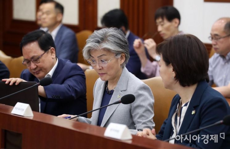 [포토]눈 크게 뜬 강경화 장관