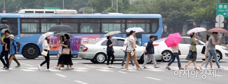 [포토]우산 쓴 시민들