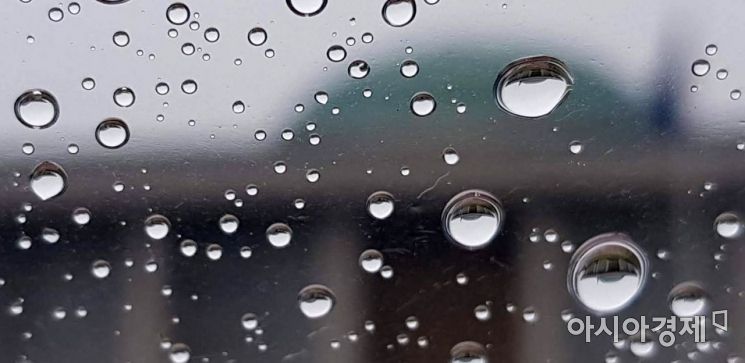 태풍급 비바람이 몰아치며 전국적으로 많은 양의 비가 내린 2019년 6월7일 빗방울에 맺힌 국회의사당의 모습이 거꾸로 비치고 있다. /윤동주 기자 doso7@