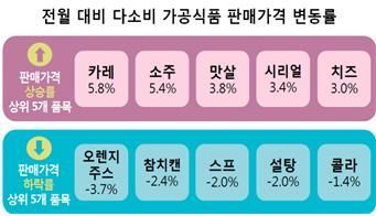 장바구니 물가, 두달 연속 상승…카레·소주·맛살 ↑