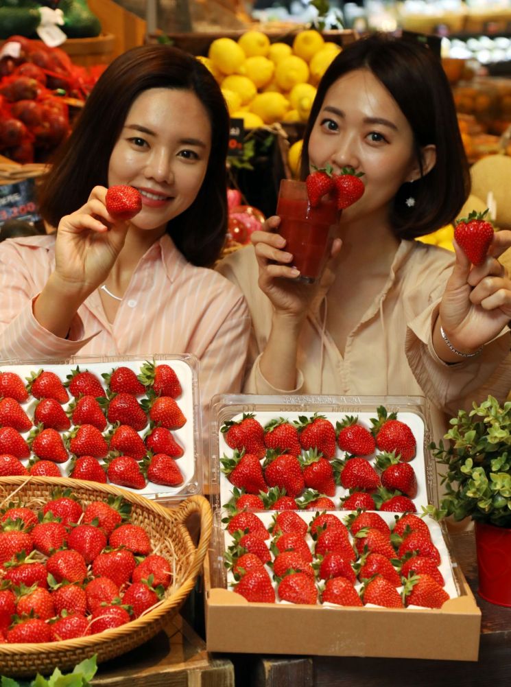 [포토]"여름에 시원한 딸기 한 팩 들여가세요"