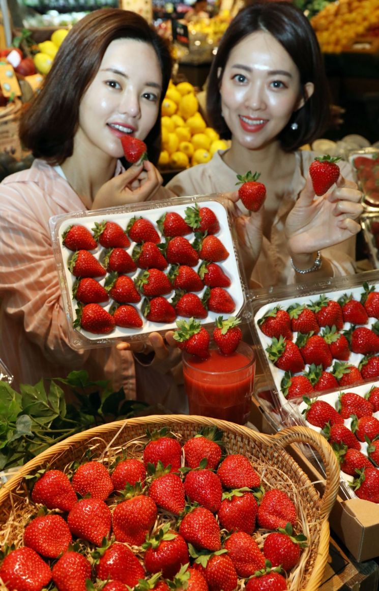 [포토]"여름에 시원한 딸기 한 팩 들여가세요"