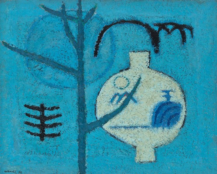 김환기 '항아리, oil on canvas, 49.7×61.2㎝, 1958,
경매 추정가 8억~12억원  [사진= 서울옥션 제공]