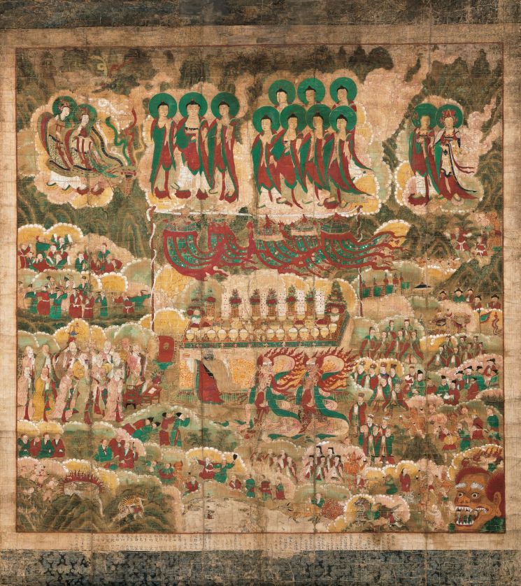 감로탱화(甘露幀畵), color on silk, 197×221㎝, 1681, 보물제1239호, 경매 추정가 별도 문의  [사진= 서울옥션 제공]