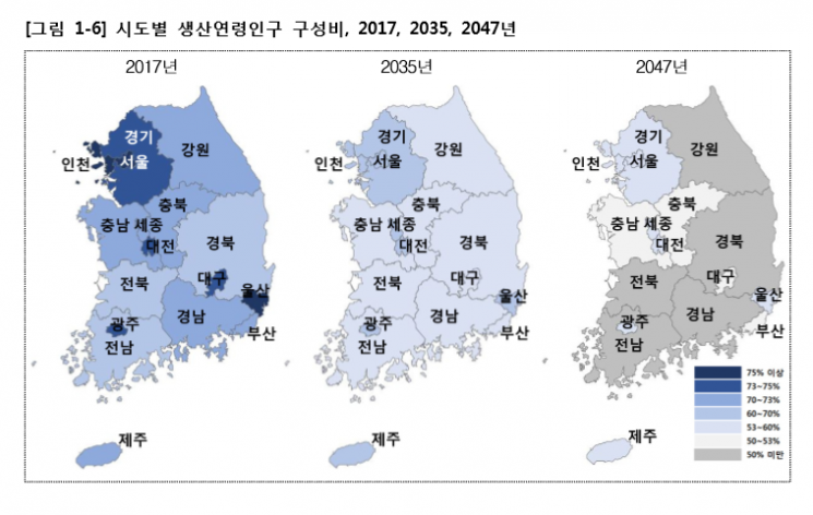 30년 후 10명 중 4명 고령자…생산·유소년인구는 세종시만↑