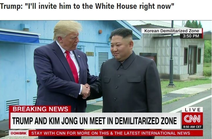 CNN방송이 트럼프 대통령이 김정은 북한 국무위원장을 백악관에 초대했다고 전하고 있다.(CNN 방송 캡쳐)