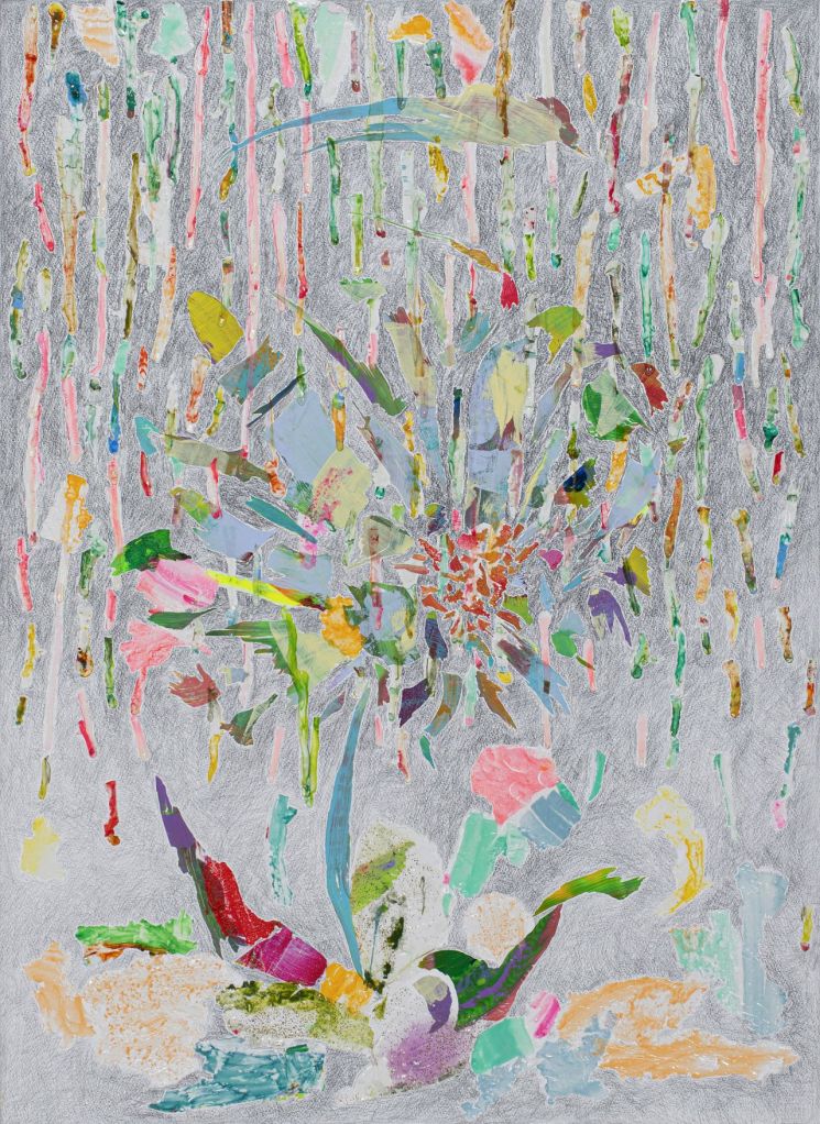 조이경 '봄비', mixed media, 54x74㎝, 2019