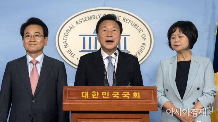 [포토] 선거제도 개혁 관련, 야3당 대표 긴급 기자회견