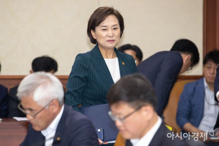 [포토] 국정현안점검조정회의 참석한 김현미 장관