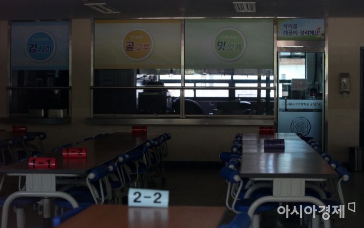 [포토] 불 꺼진 학교 급식실