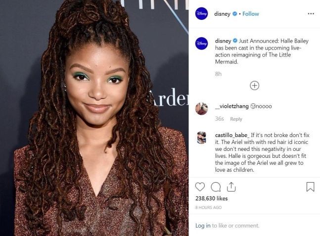 “인어공주가 흑인? 못생겨서 안 돼” 할리 베일리 캐스팅, 인종차별 논란