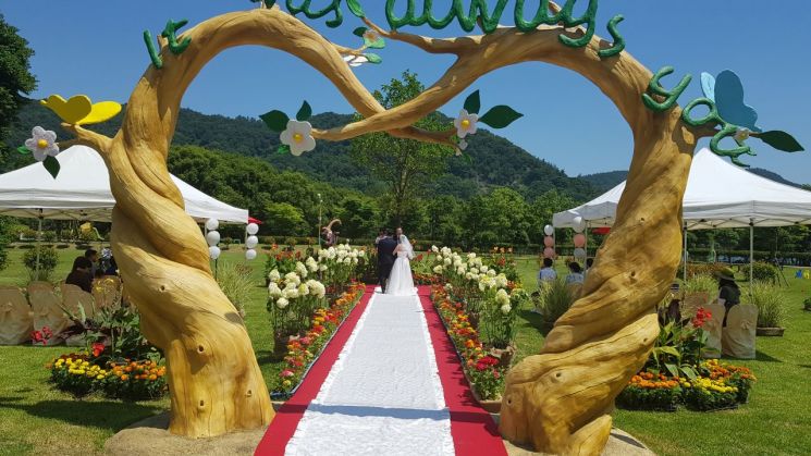 함평자연생태공원 야외예식장, 첫 결혼식 열려
