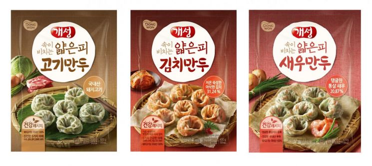 동원F&B, 만두피 두께 20% 줄인 ‘개성 얇은피 만두’ 3종 출시