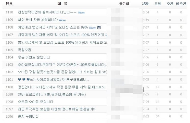 범죄 관련 글들이 올라온 한 인터넷 커뮤니티./인터넷 갈무리