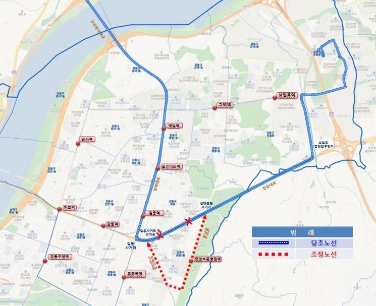 2312번 버스 중앙보훈병원역 경유