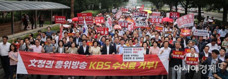 [포토] 자유한국당, KBS 수신료 거부 출정식