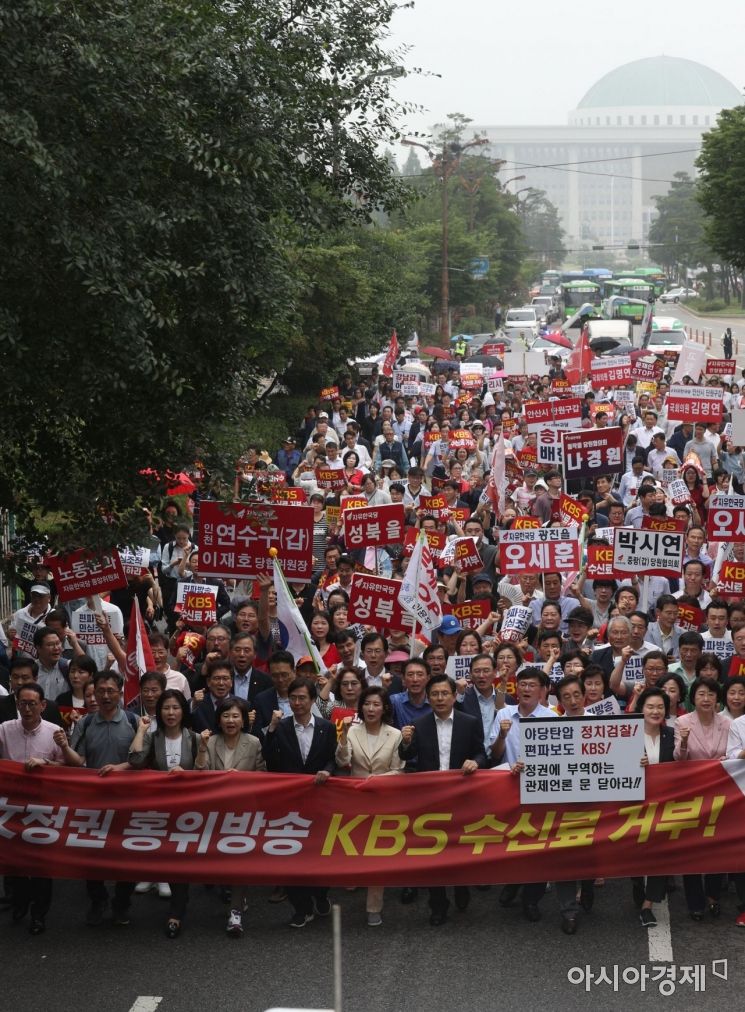 [포토] 자유한국당, KBS 수신료 거부 출정식