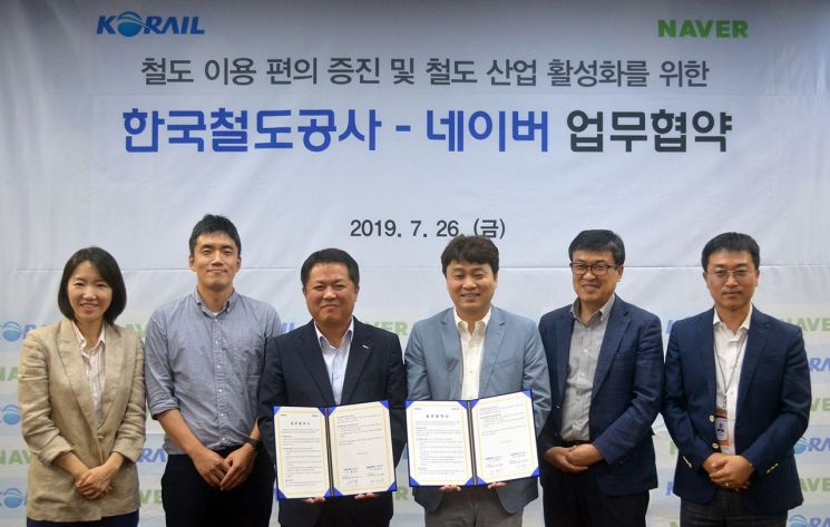 네이버와 한국철도공사 간 이용 편의 증진을 위한 포괄적 업무협약이 26일 서울역에서 진행됐다.